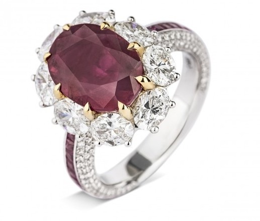 NATURAL RED BURMA RUBY RING 5.07 CARAT