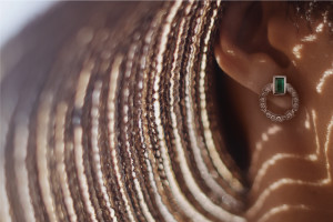 green diamond earrings