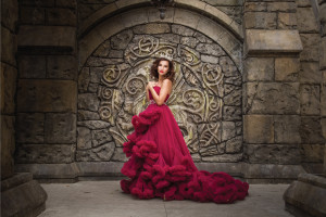 A beautiful woman at the Castle