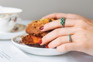 Emerald diamond rings