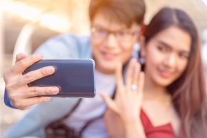 Selfie with engagement ring
