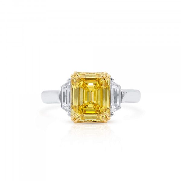 emerald cut yellow diamond